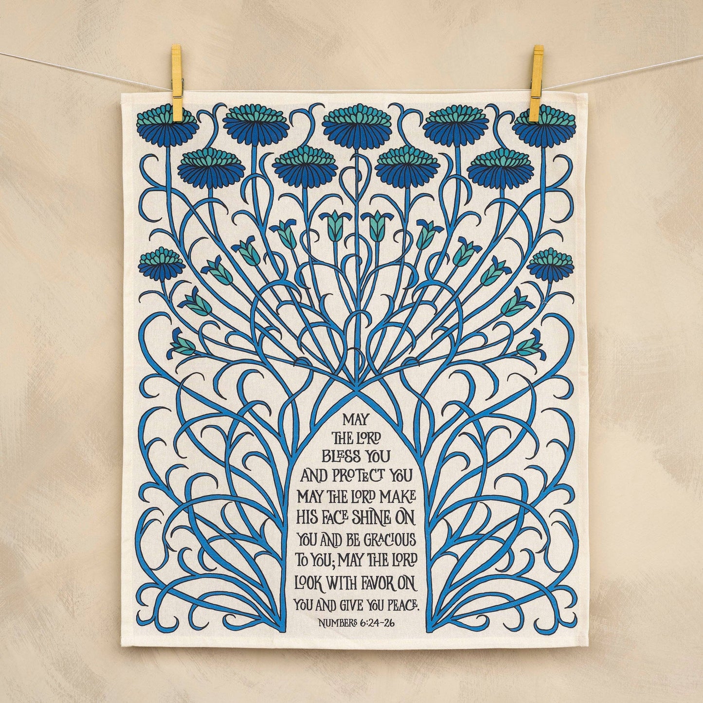 The Blessing Scripture Tea Towel ESV – full color