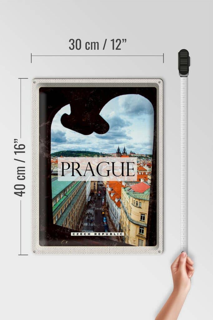 Prague Old Town Czech Republic Gift Tin Sign