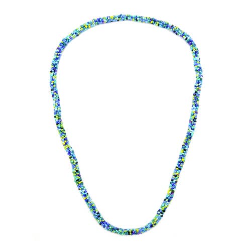 Hand Beaded Necklace - Blue-Green