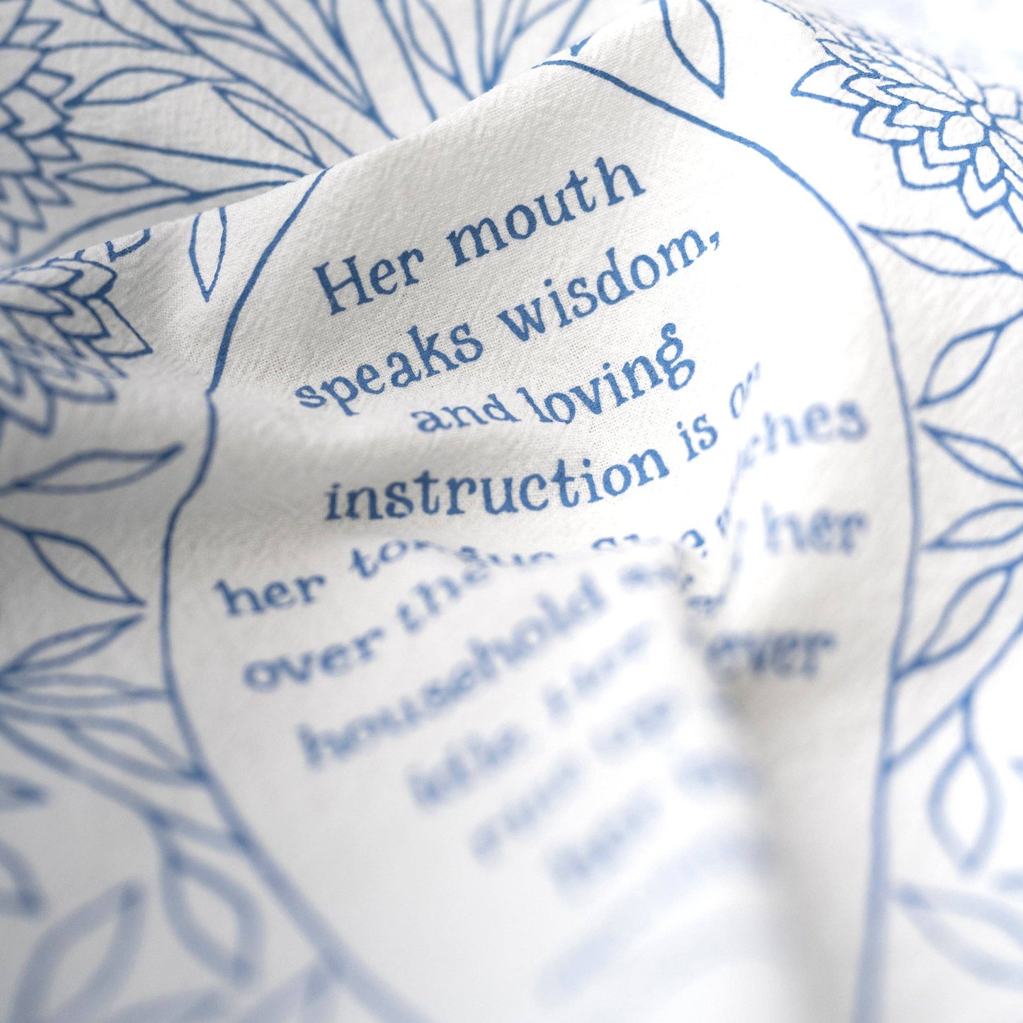 Call Her Blessed Scripture Tea Towel — Proverbs 31