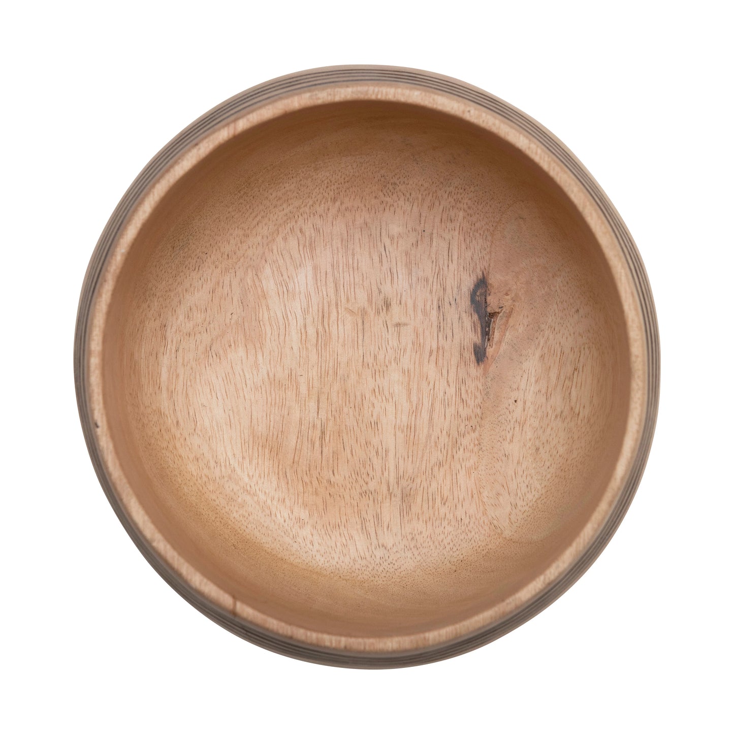 Mango Wood Grooved Bowl