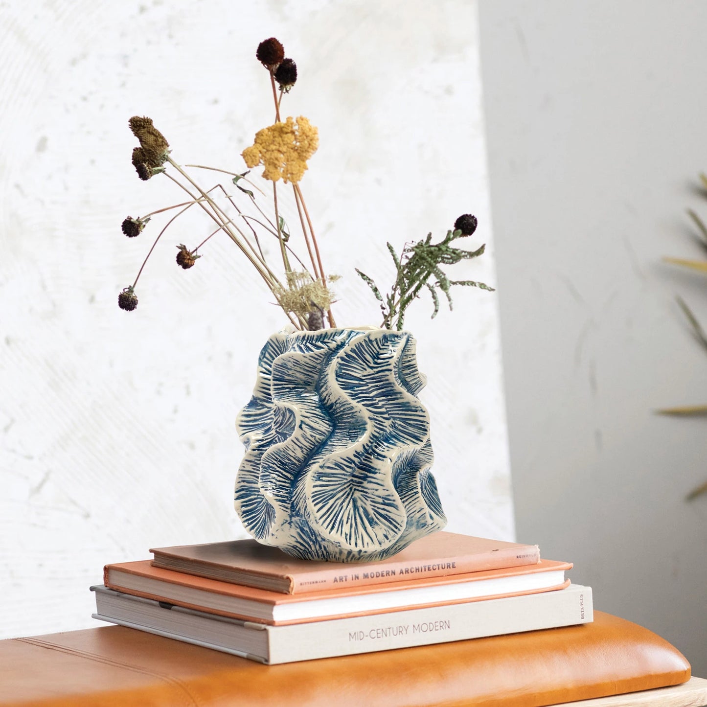 Textured Stoneware Organic Shaped Vase