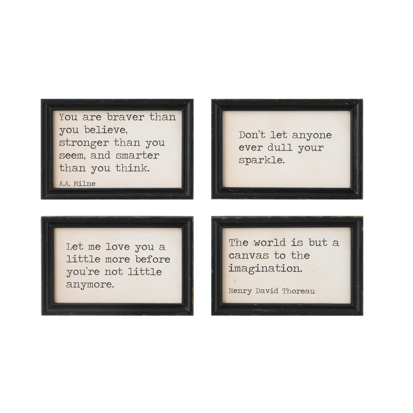 Wood Wall Decor with Saying, Set of 4
