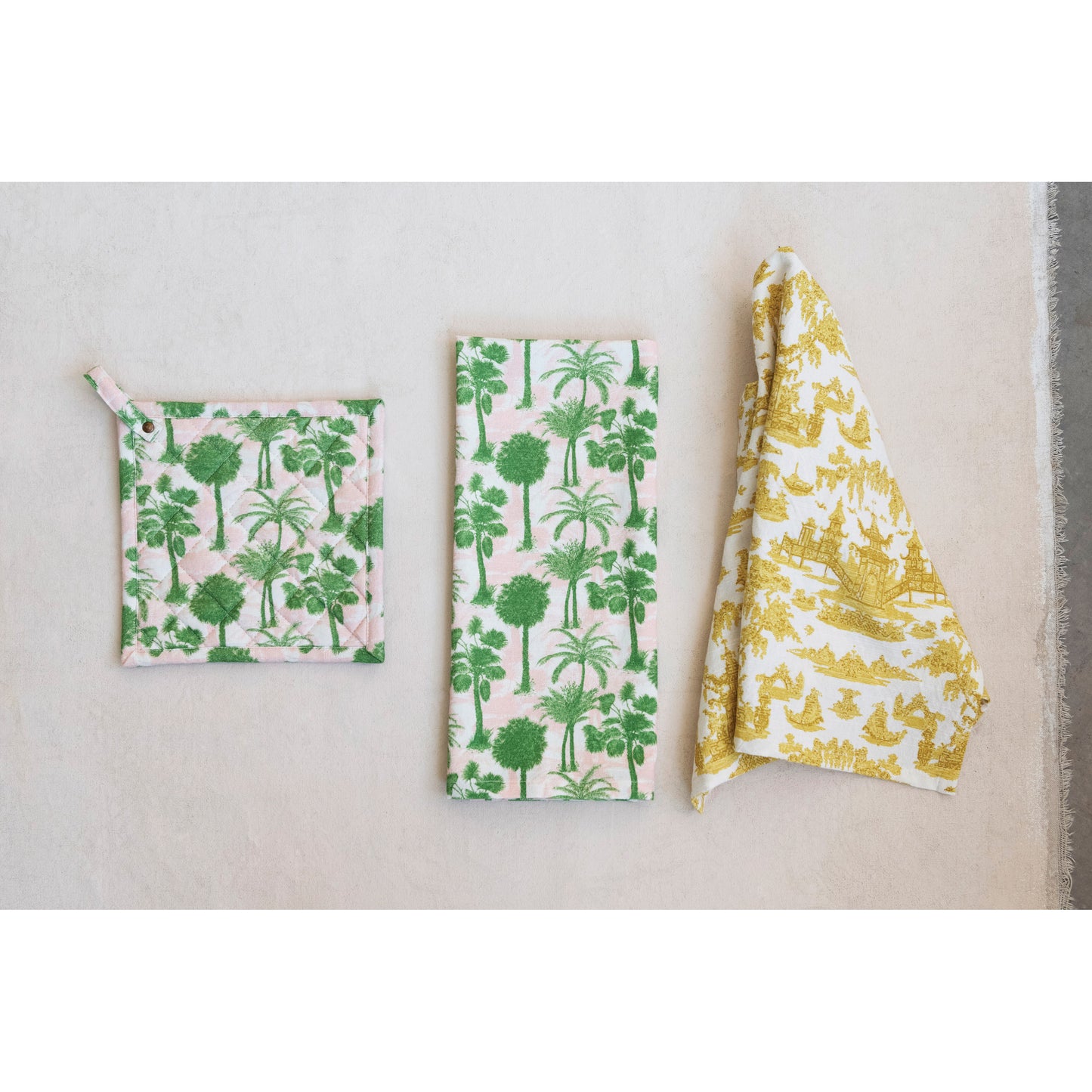 Cotton Printed Tea Towels with Pattern