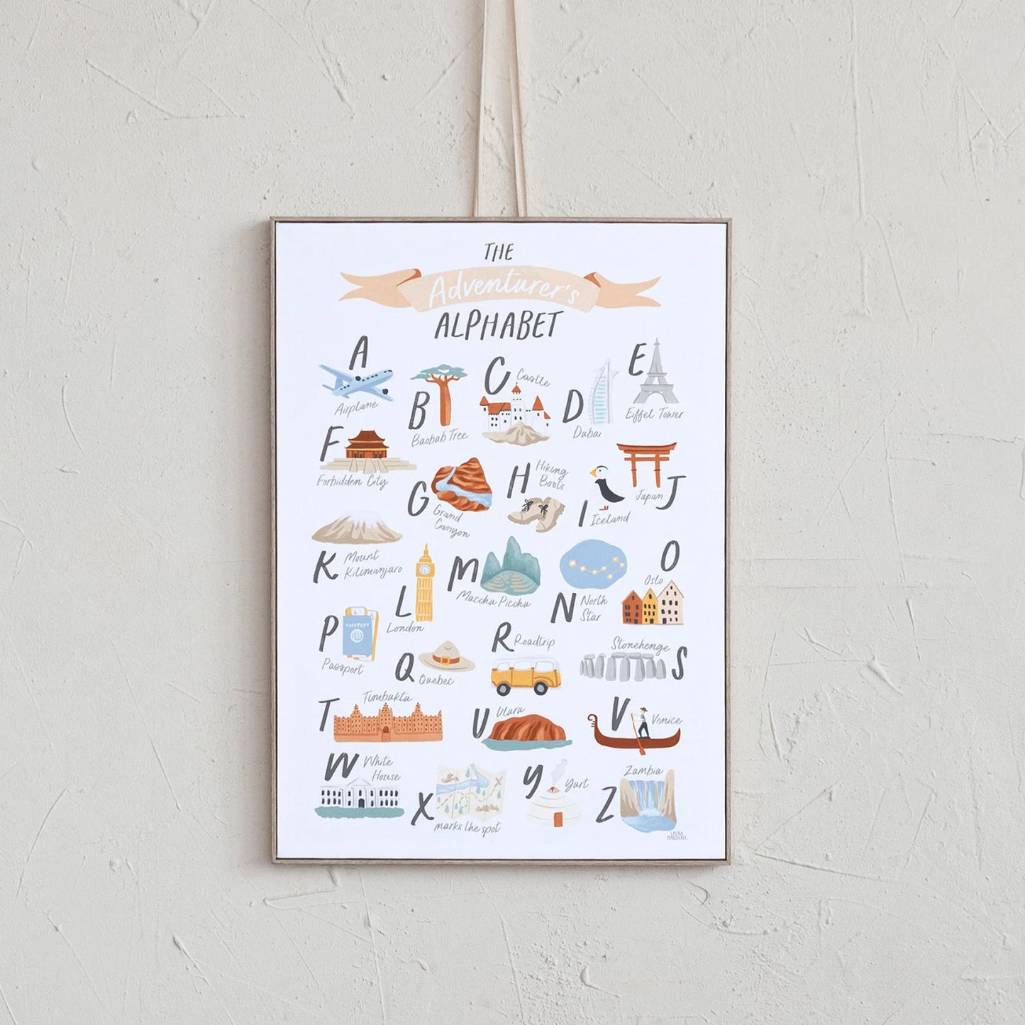 Alphabet Canvas Framed Wall Décor