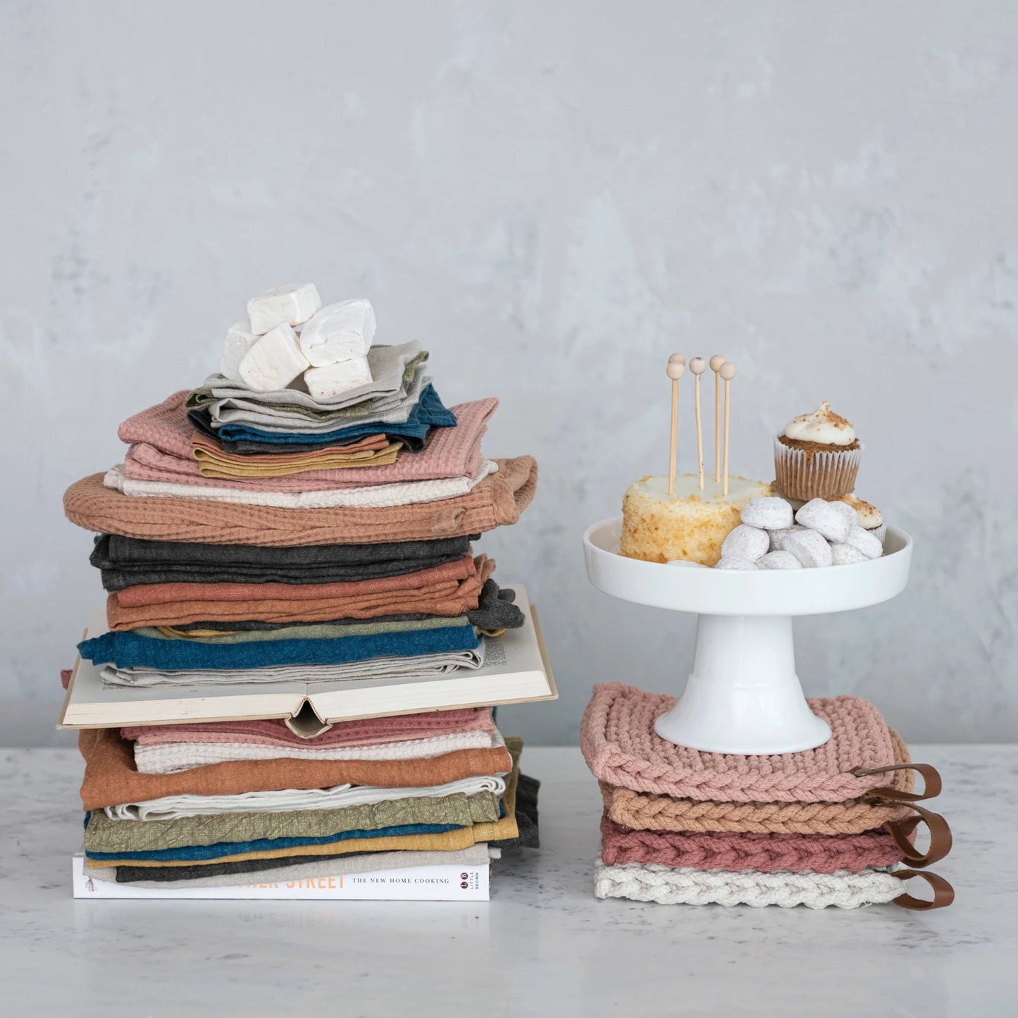 Cotton Crocheted Potholder with Leather Loop