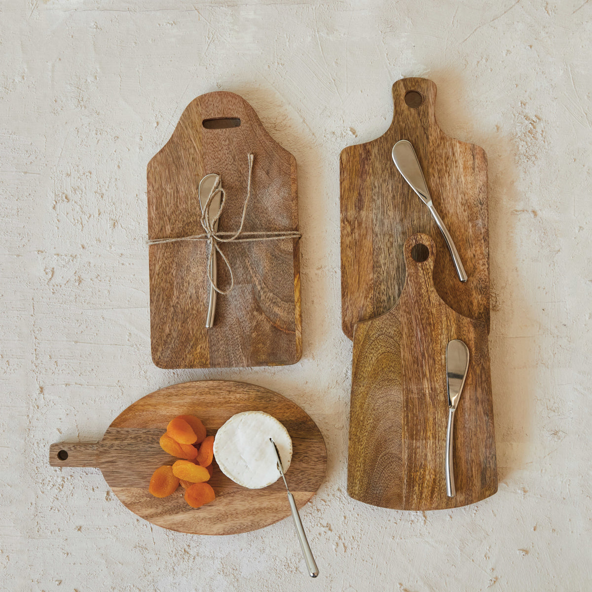 Mango Wood Cheese/Cutting Board with Knife