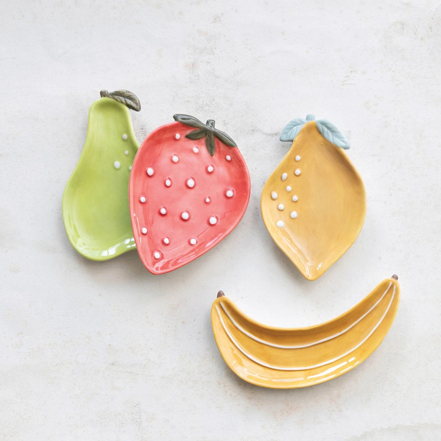 Embossed Stoneware Fruit Shaped Dish