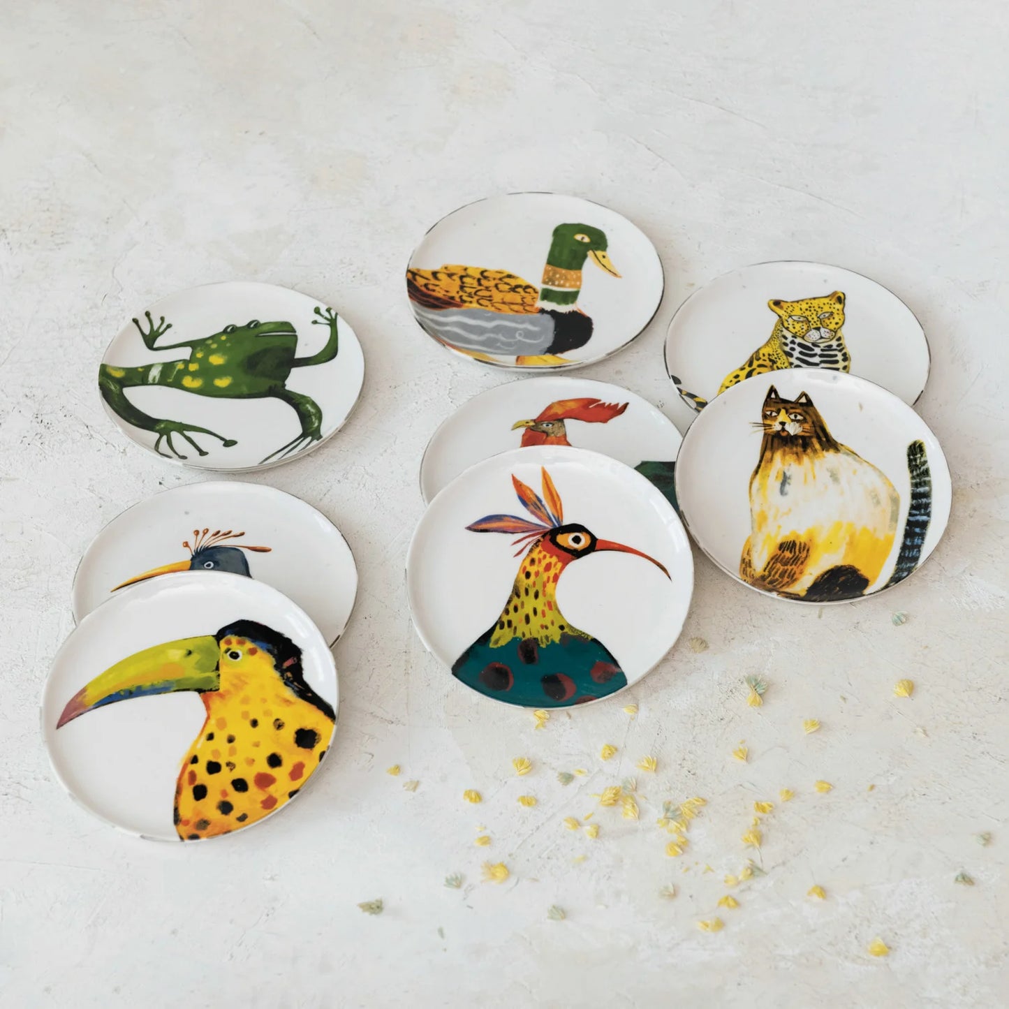 Stoneware Plate with Animals