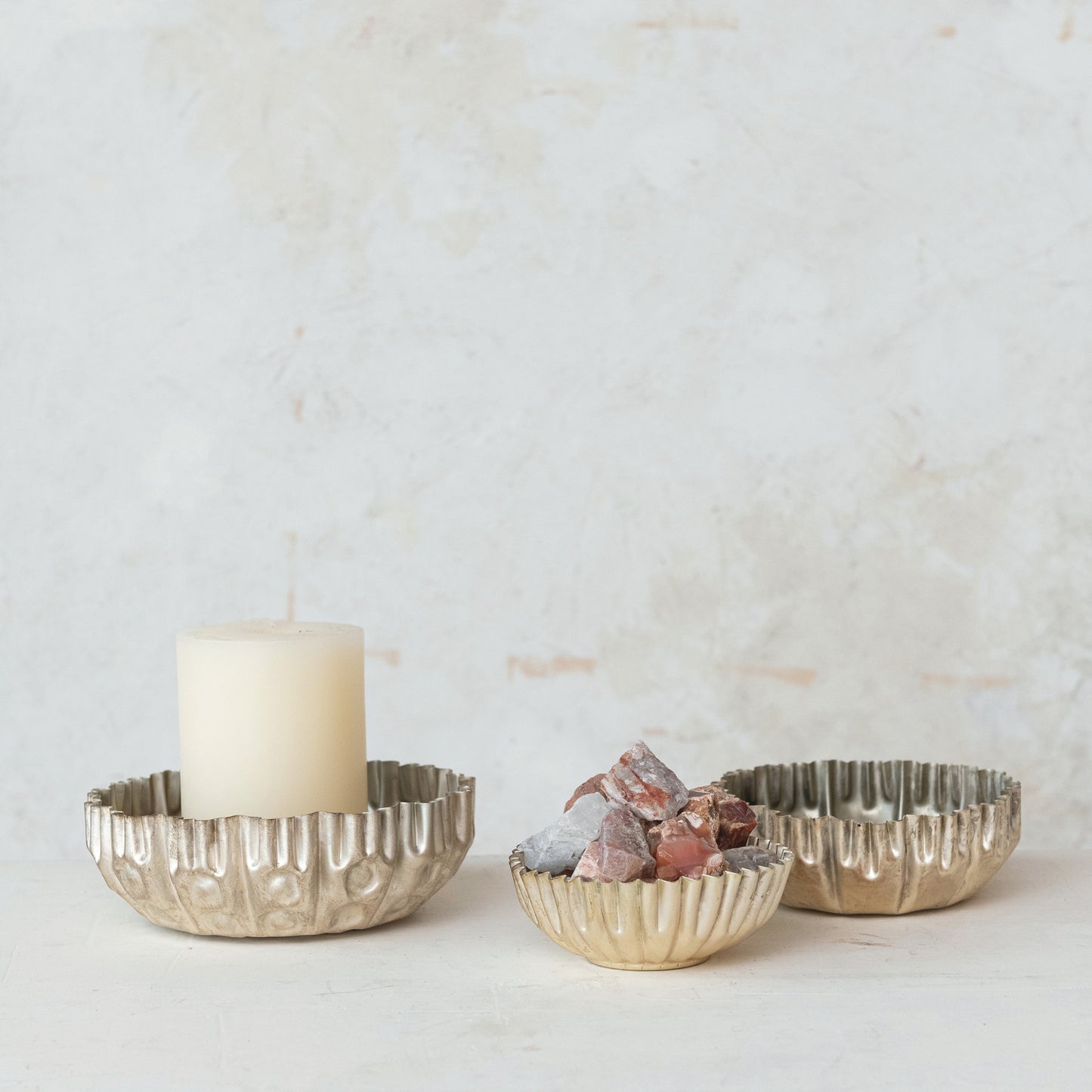 Decorative Metal Bowls, Set of 3