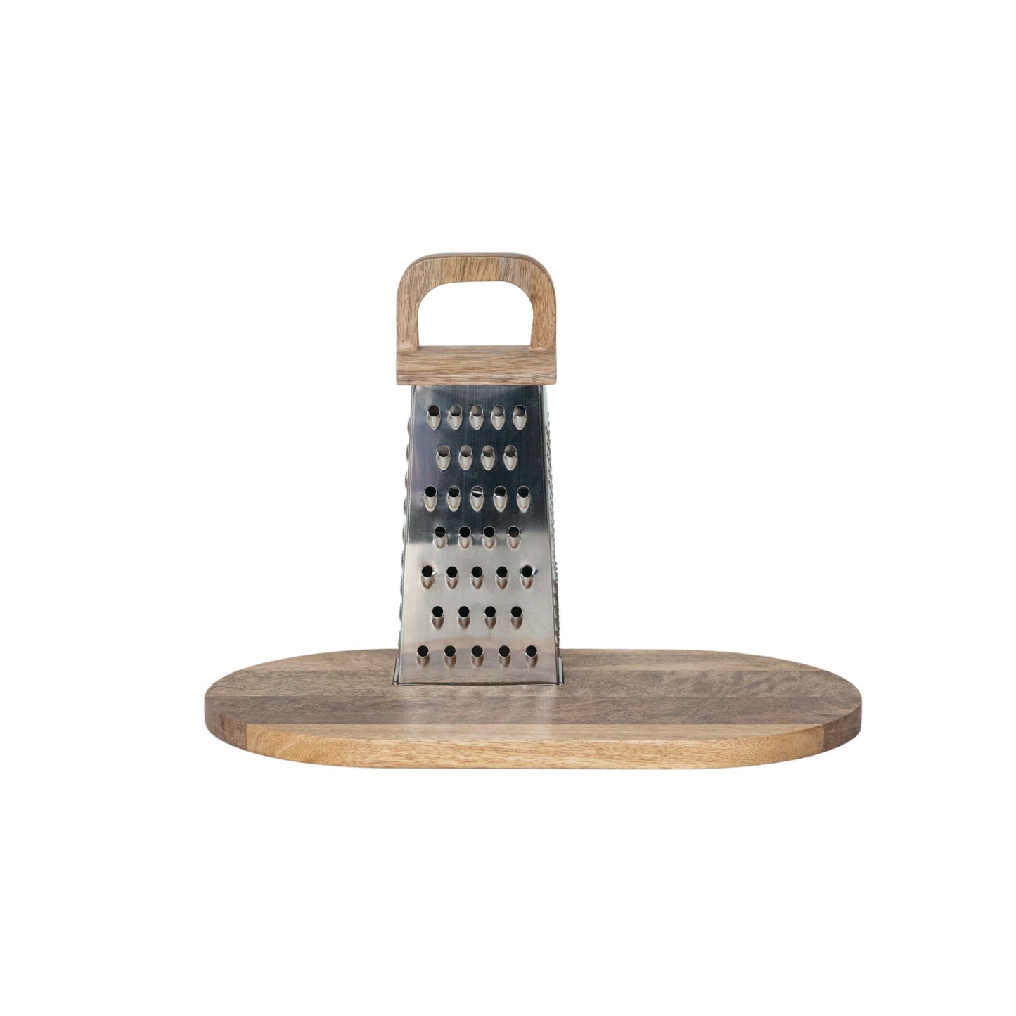 Stainless Steel Grater w/ Mango Wood Cheese/Cutting Board