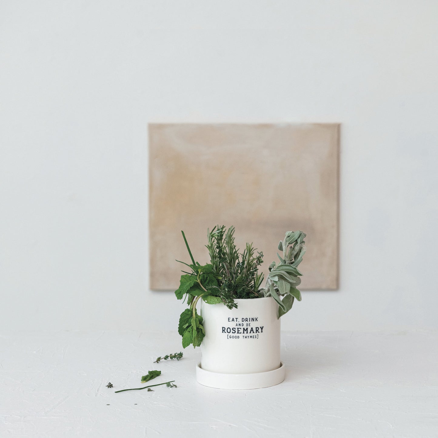 Stoneware Planter w/ Saying
