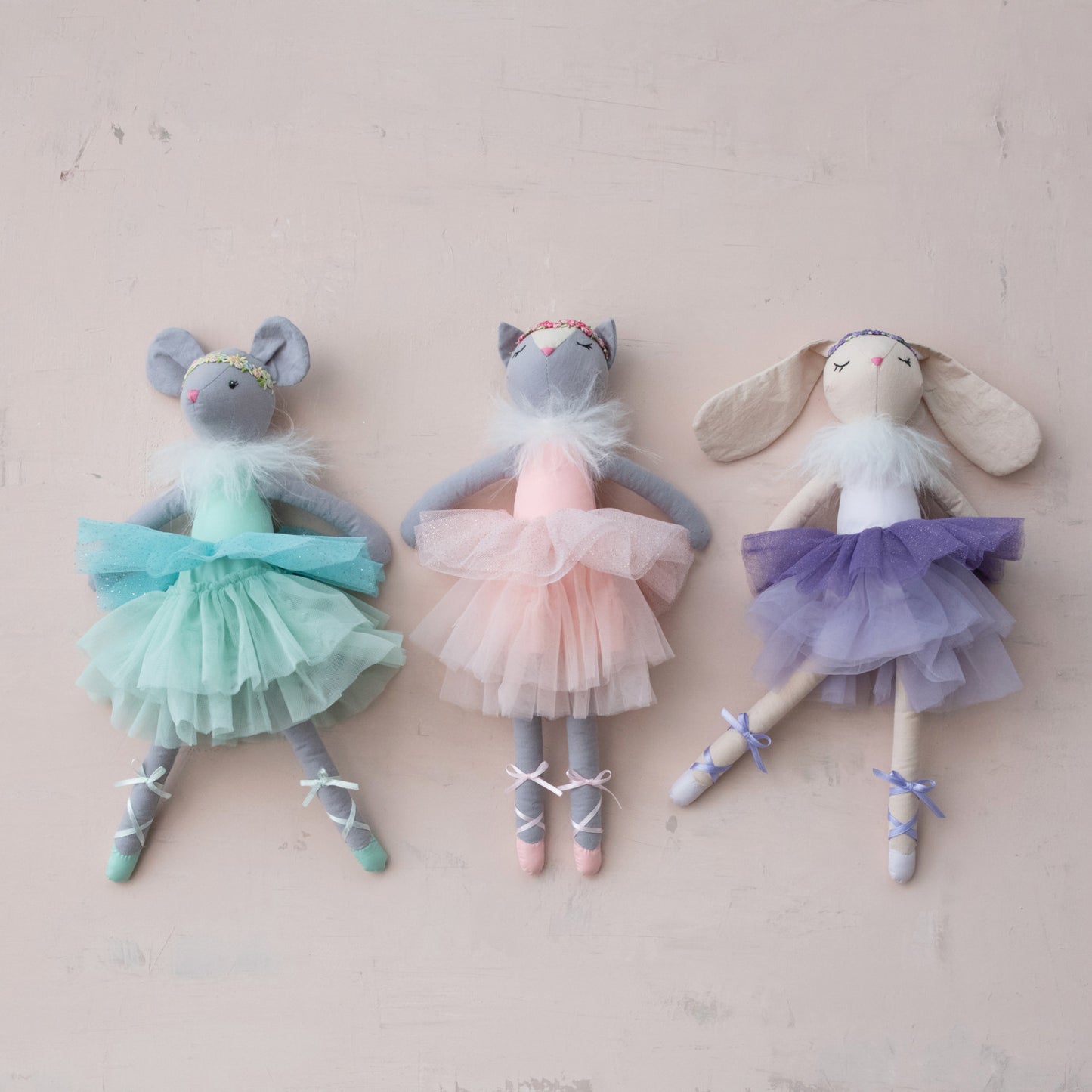 Fabric Animal in Tutu, 3 Styles