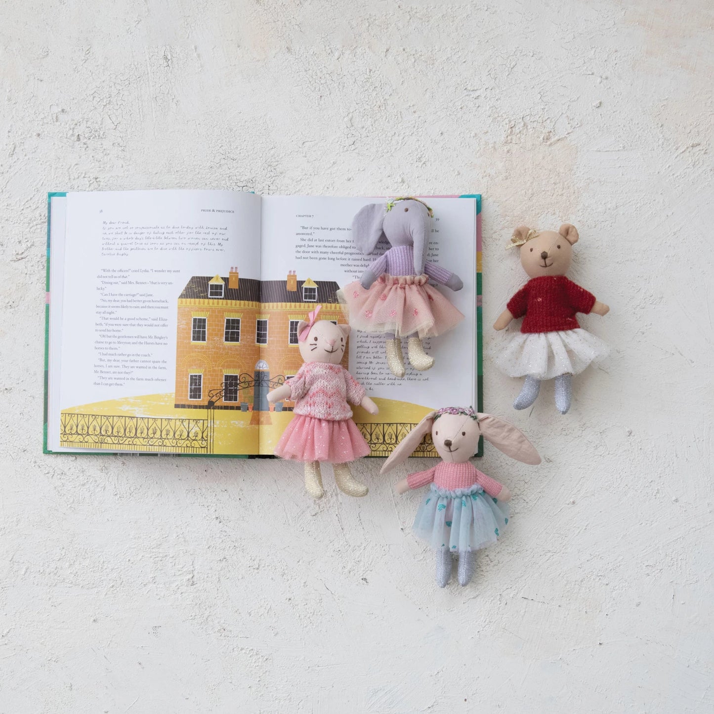 Plush Cotton Animal in Clothes/Dress, 4 Styles