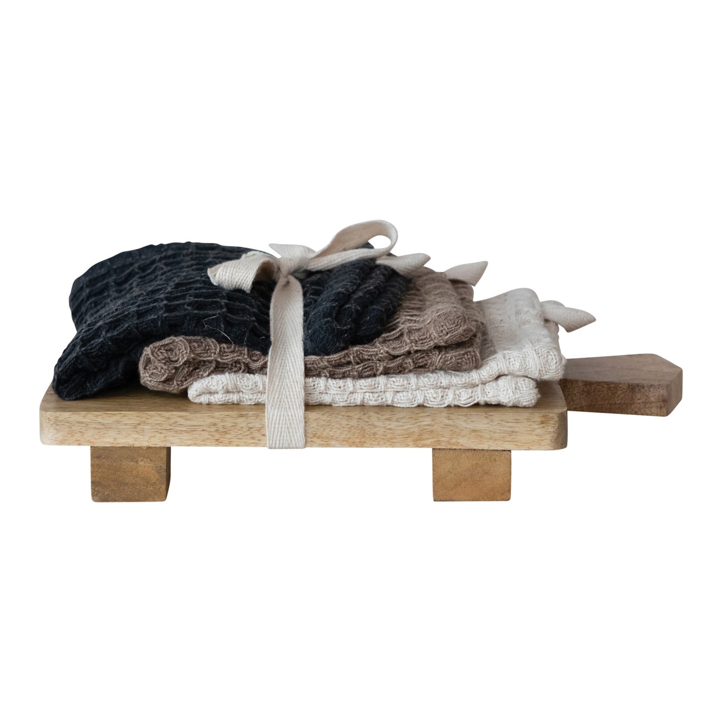 Waffle Weave Dish Cloths w/ Cheese/Serving Board