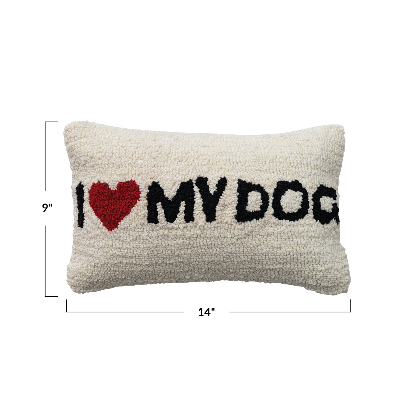 Tufted Pillow "I ♥ My Dog"
