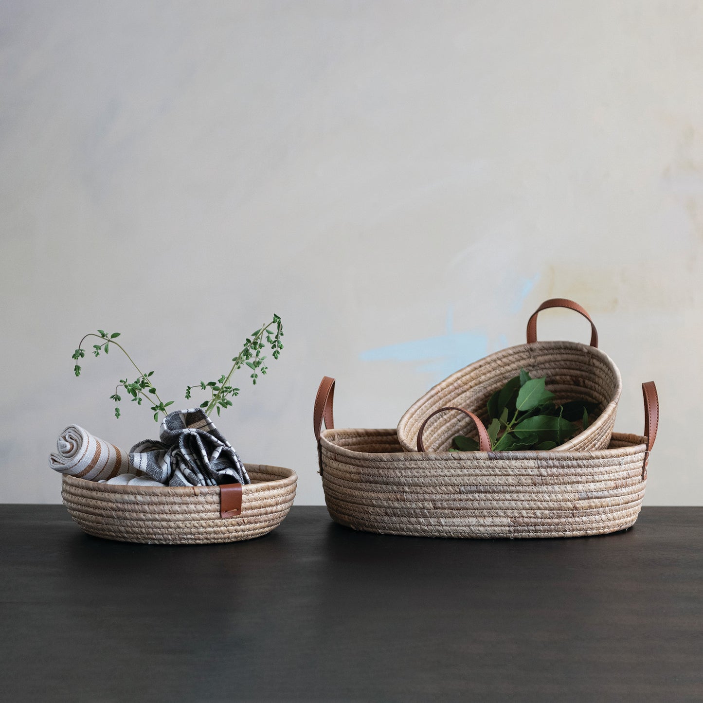 Hand-Woven Seagrass & Water Hyacinth Basket