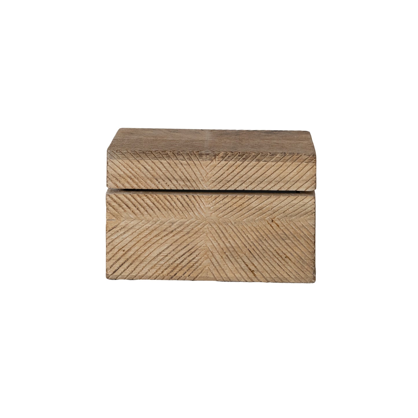 Hand-Carved Mango Wood Recipe Box with Recipe Cards