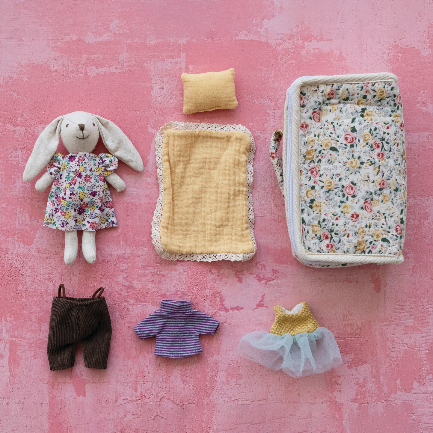 Plush Bunny with Suitcase Bed