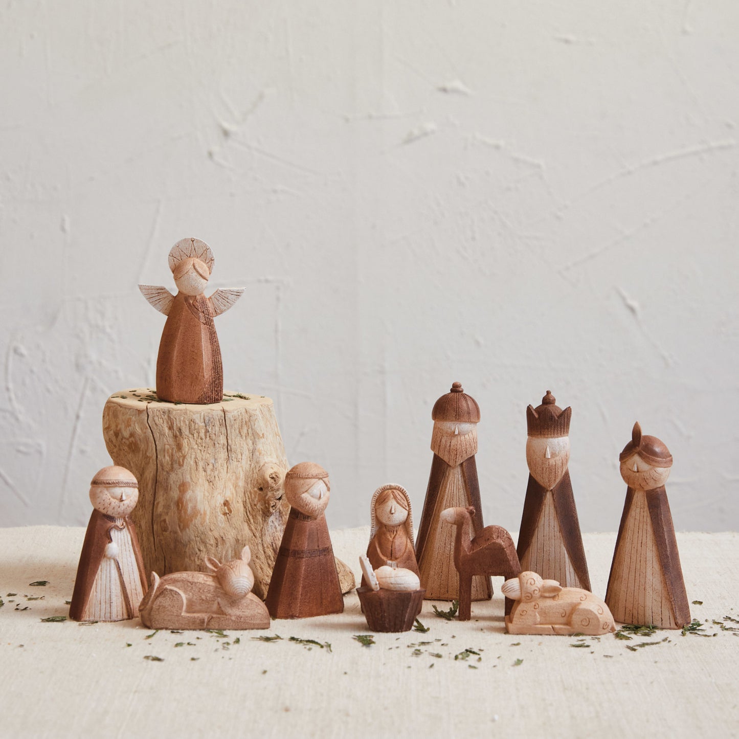 Nativity, Wood Finish, Boxed Set of 11