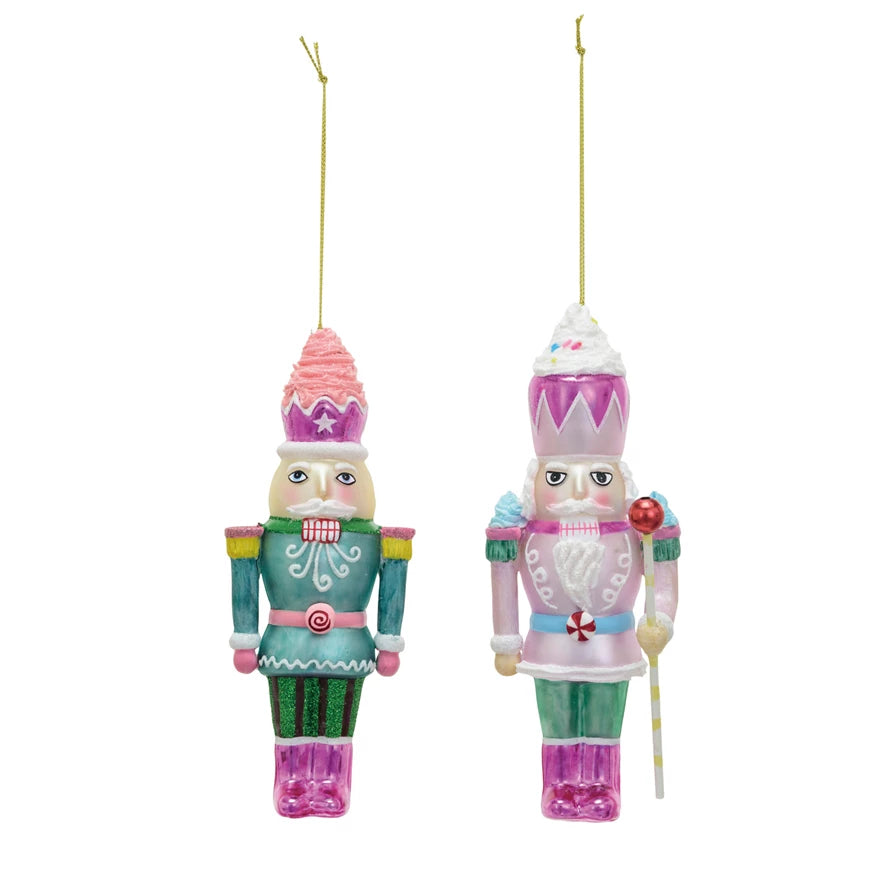 Glass Nutcracker Ornament, 2 Styles