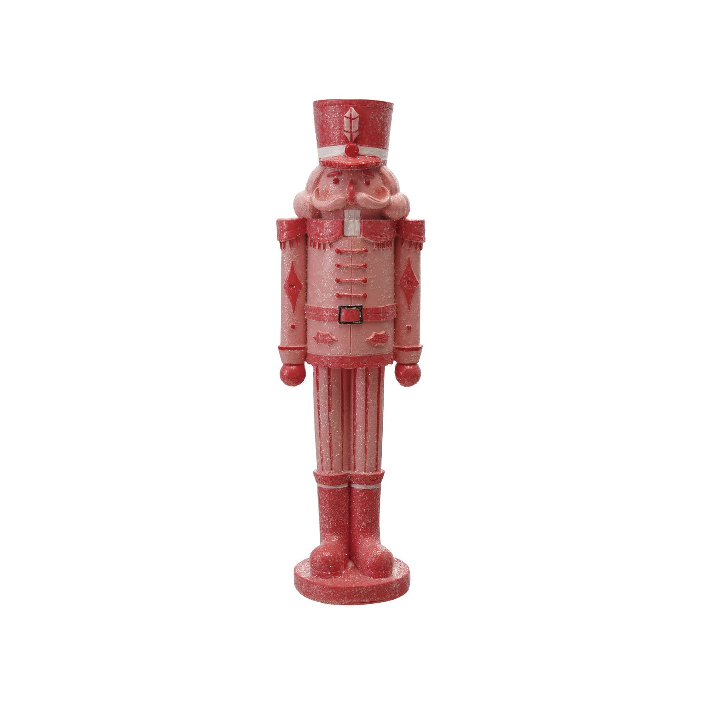 Resin Nutcracker, Pink & Red with Sugar
