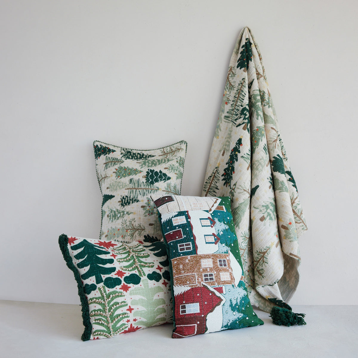 Cotton & Linen Printed Lumbar Pillow