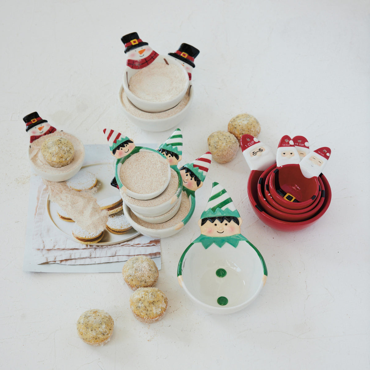 Ceramic Santa Shaped Measuring Cups