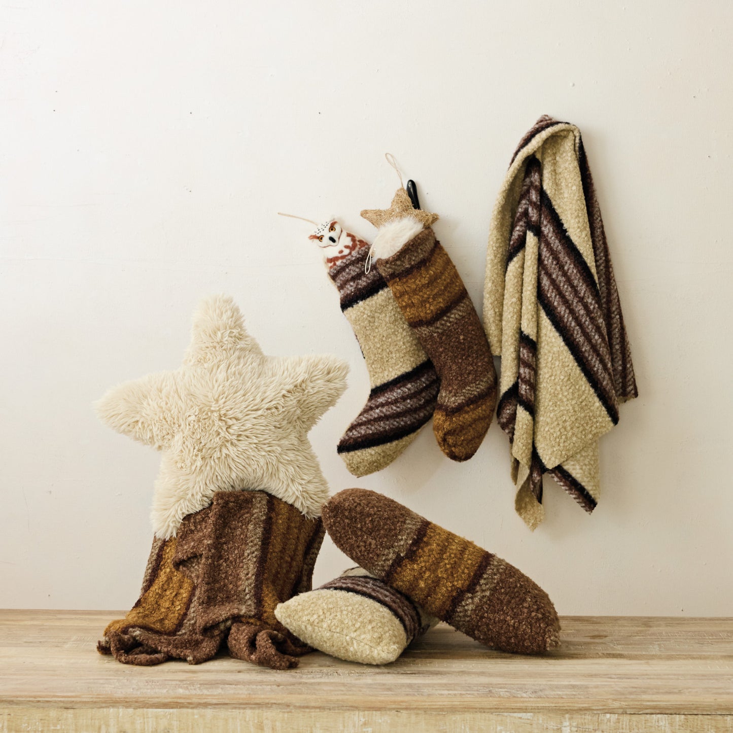 Faux Fur Star Shaped Pillow