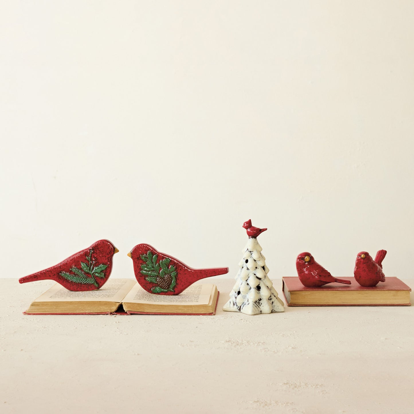 Hand-Painted Embossed Ceramic Bird