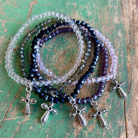 Sweet Crystal Cross Bracelet