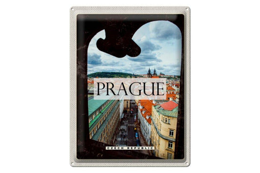 Prague Old Town Czech Republic Gift Tin Sign