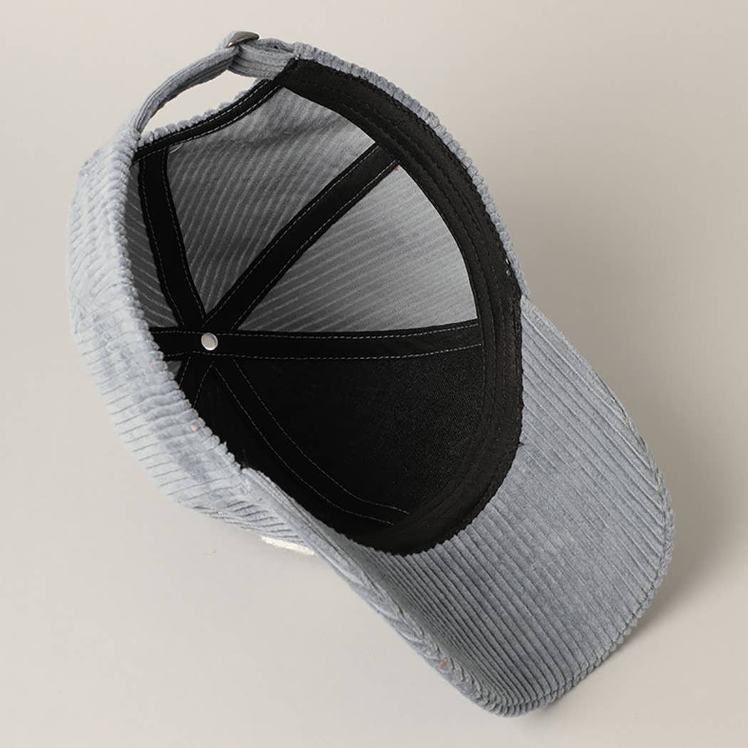 BLESSED Embroidered Corduroy Baseball Cap