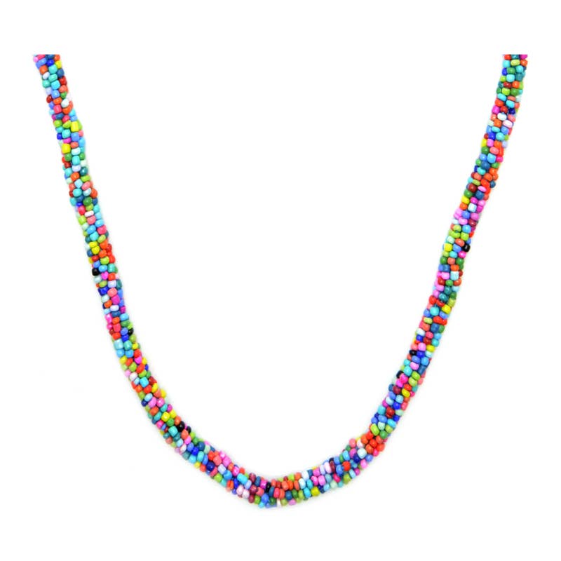 Hand Beaded Necklace - Multi