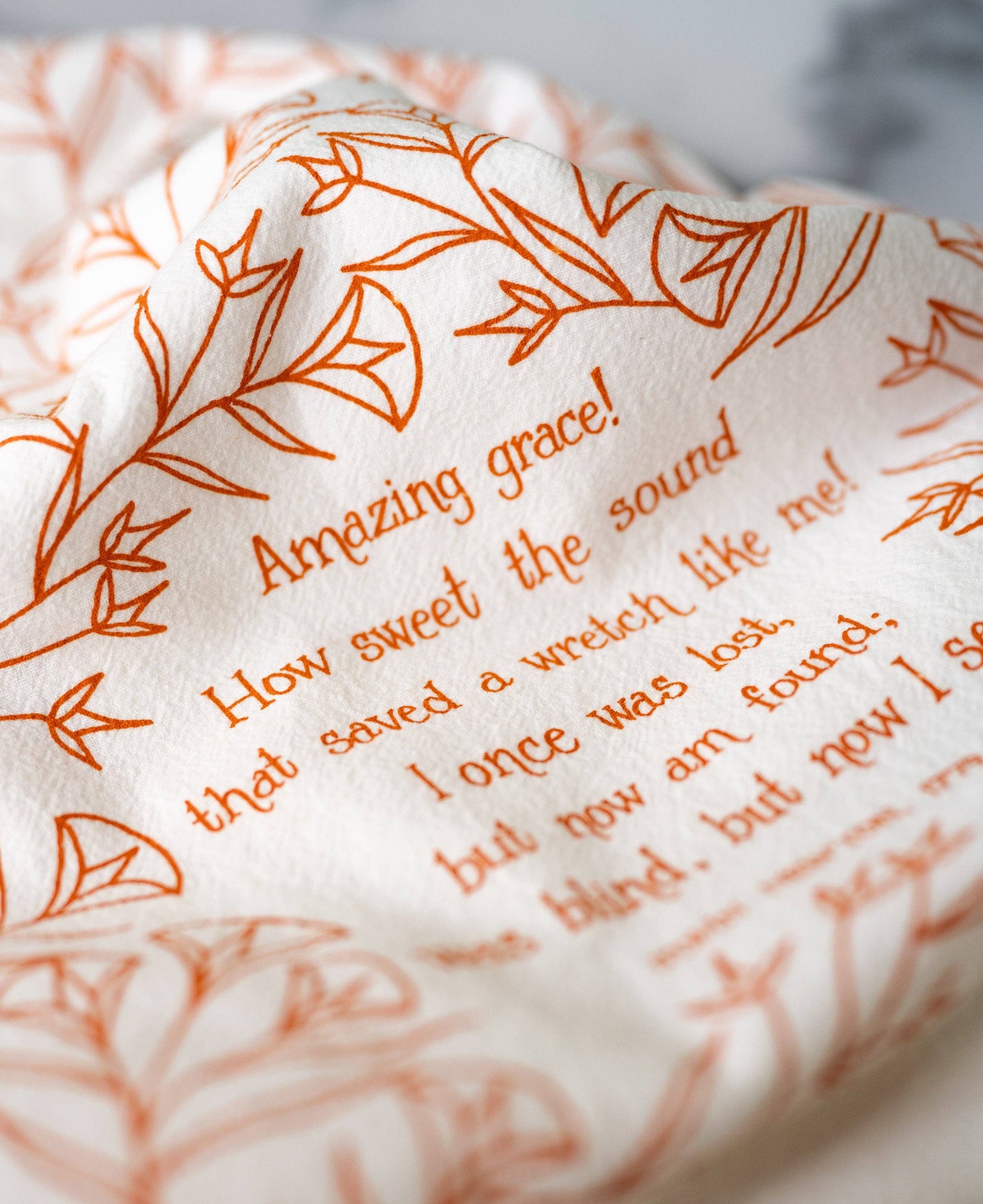 Amazing Grace Hymn Tea Towel