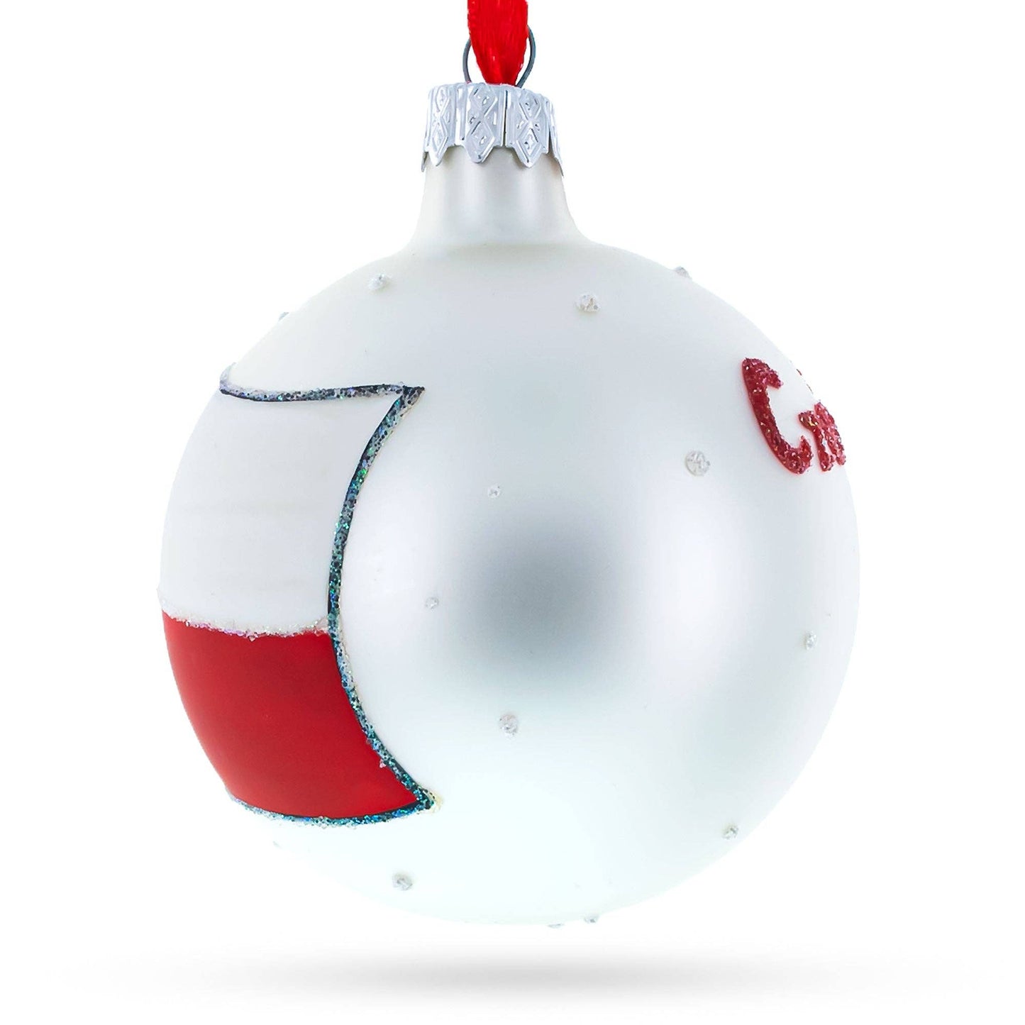 Flag of Czech Republic Glass Ornament