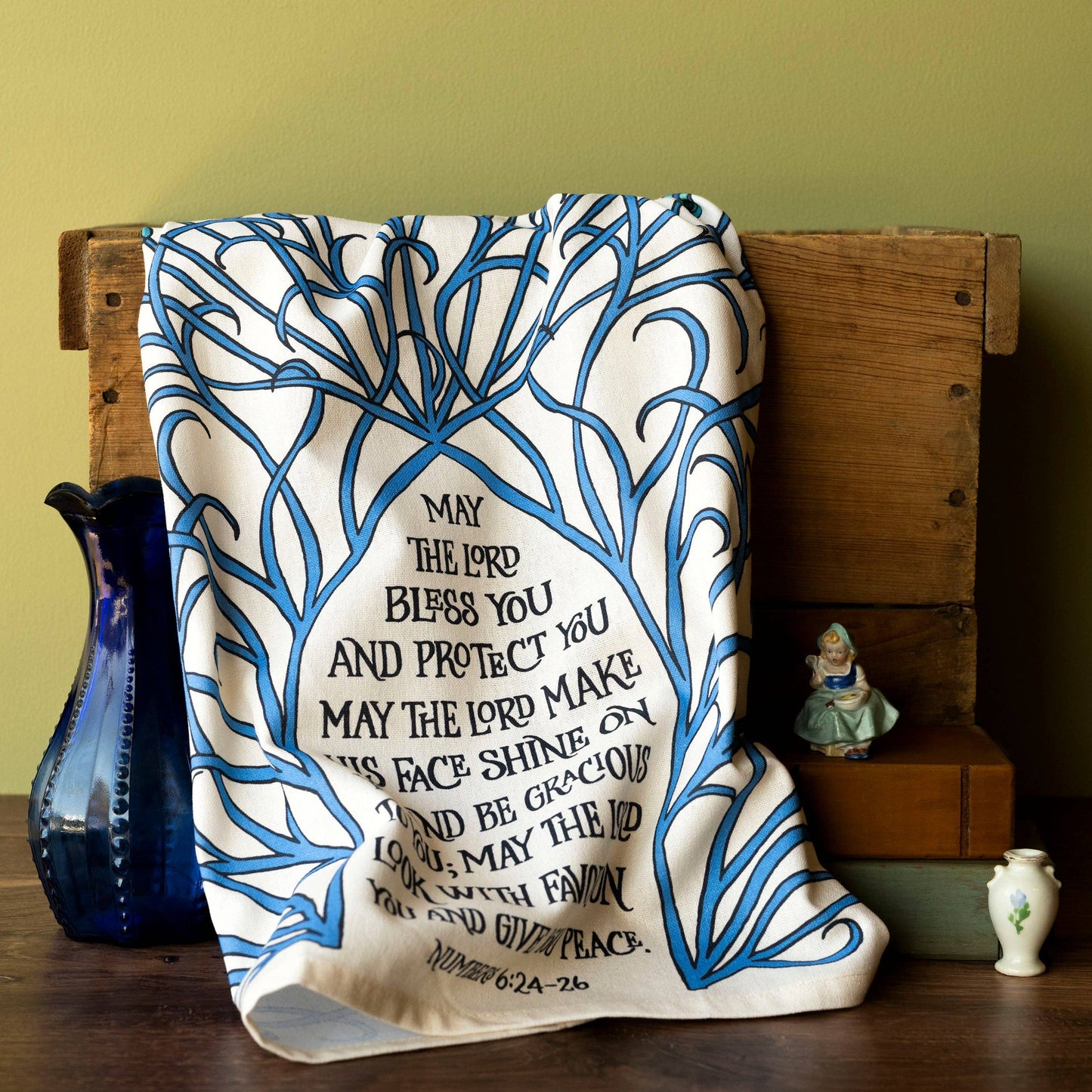 The Blessing Scripture Tea Towel ESV  – full color