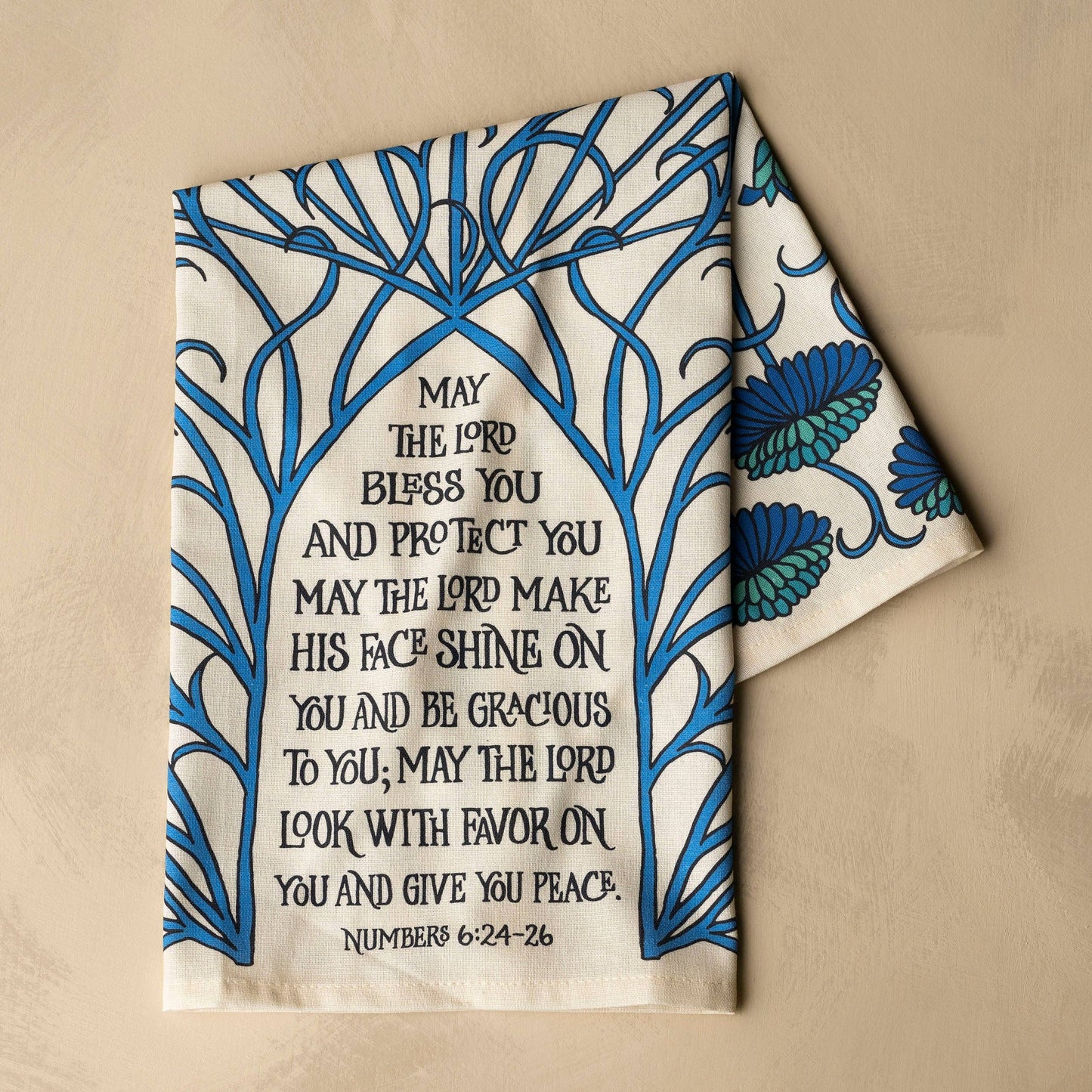 The Blessing Scripture Tea Towel ESV  – full color