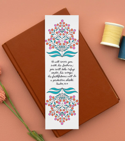 He Will Cover You Psalm Bookmark — Psalm 91