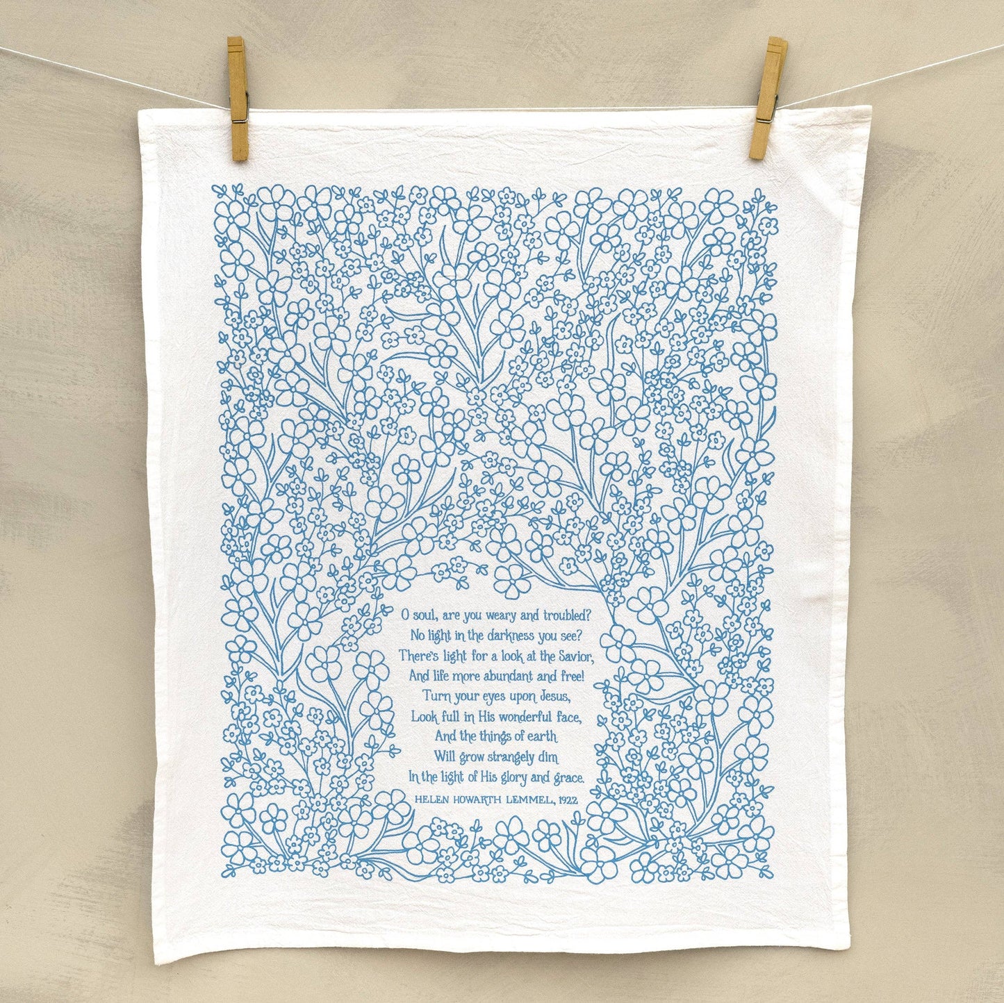 Turn Your Eyes Upon Jesus Hymn Tea Towel