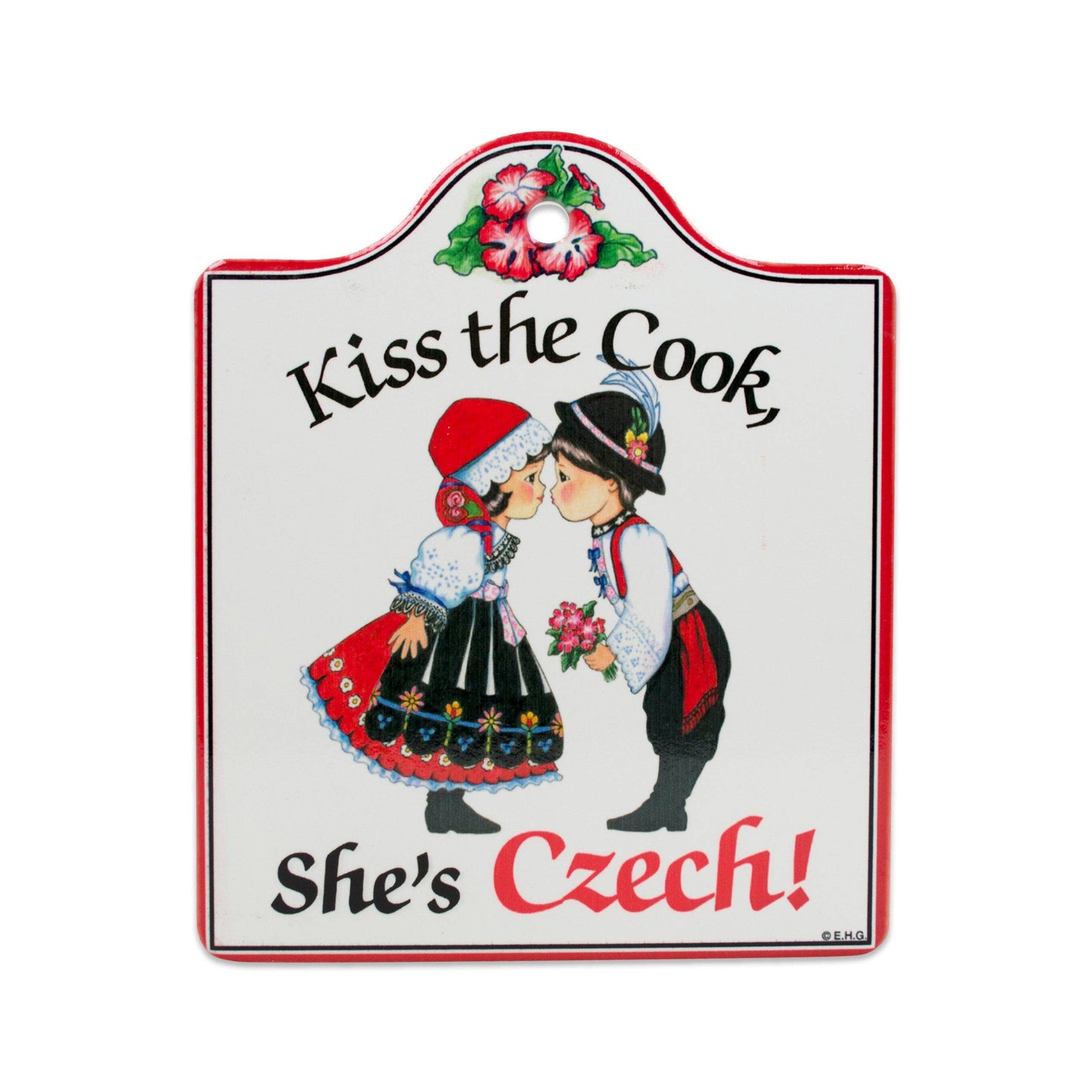 Ceramic Cheeseboard With Cork Backing: Czech