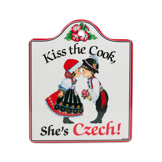 Ceramic Cheeseboard With Cork Backing: Czech