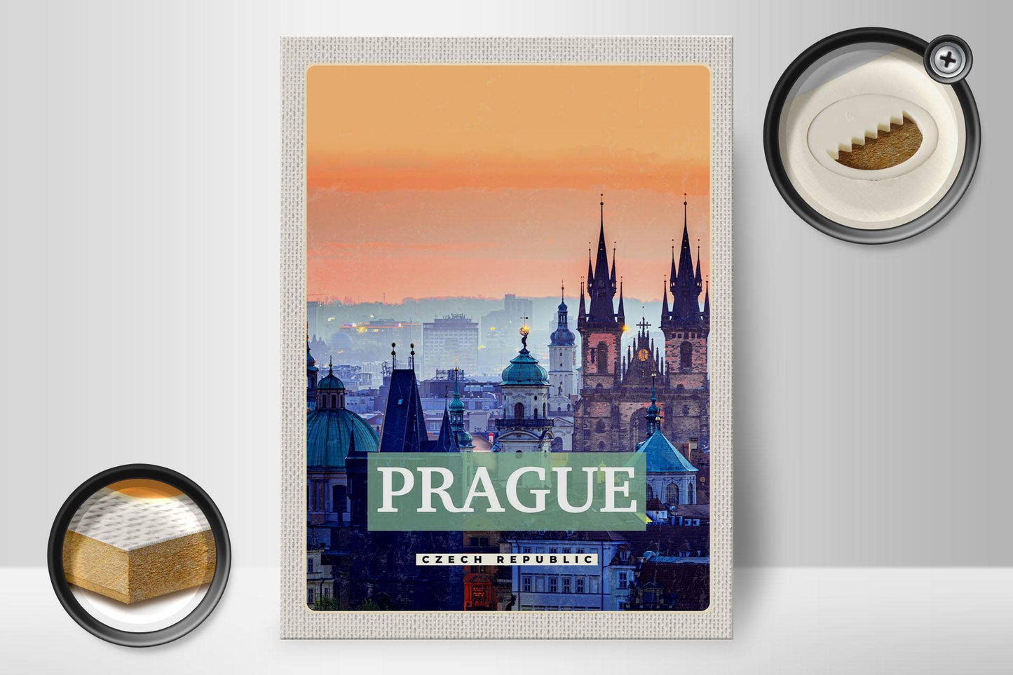 Old Town Prague Czech Republic Wooden Sign