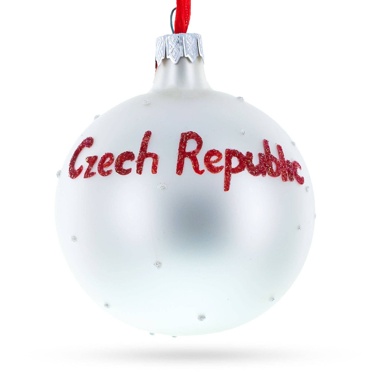 Flag of Czech Republic Glass Ornament