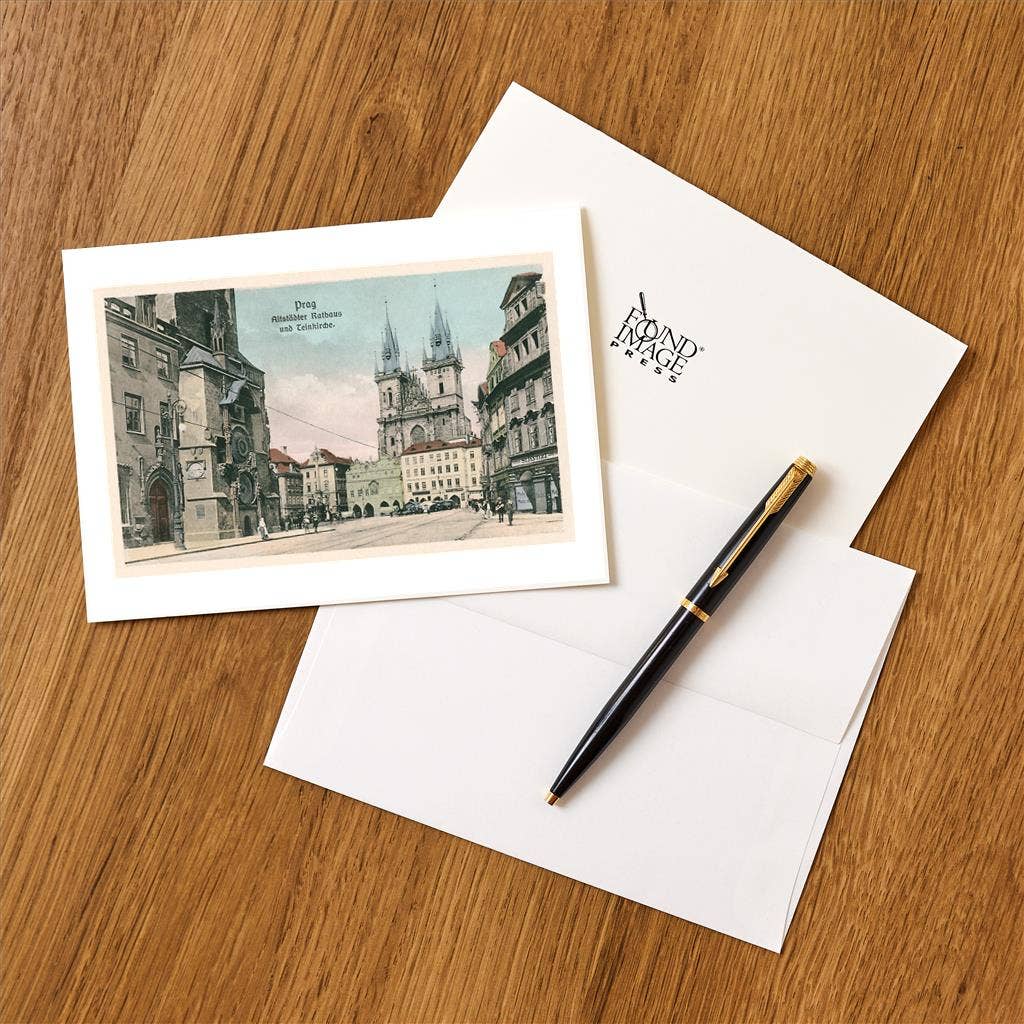 Greeting Card Teinkirche and City Hall, Prague, Czech