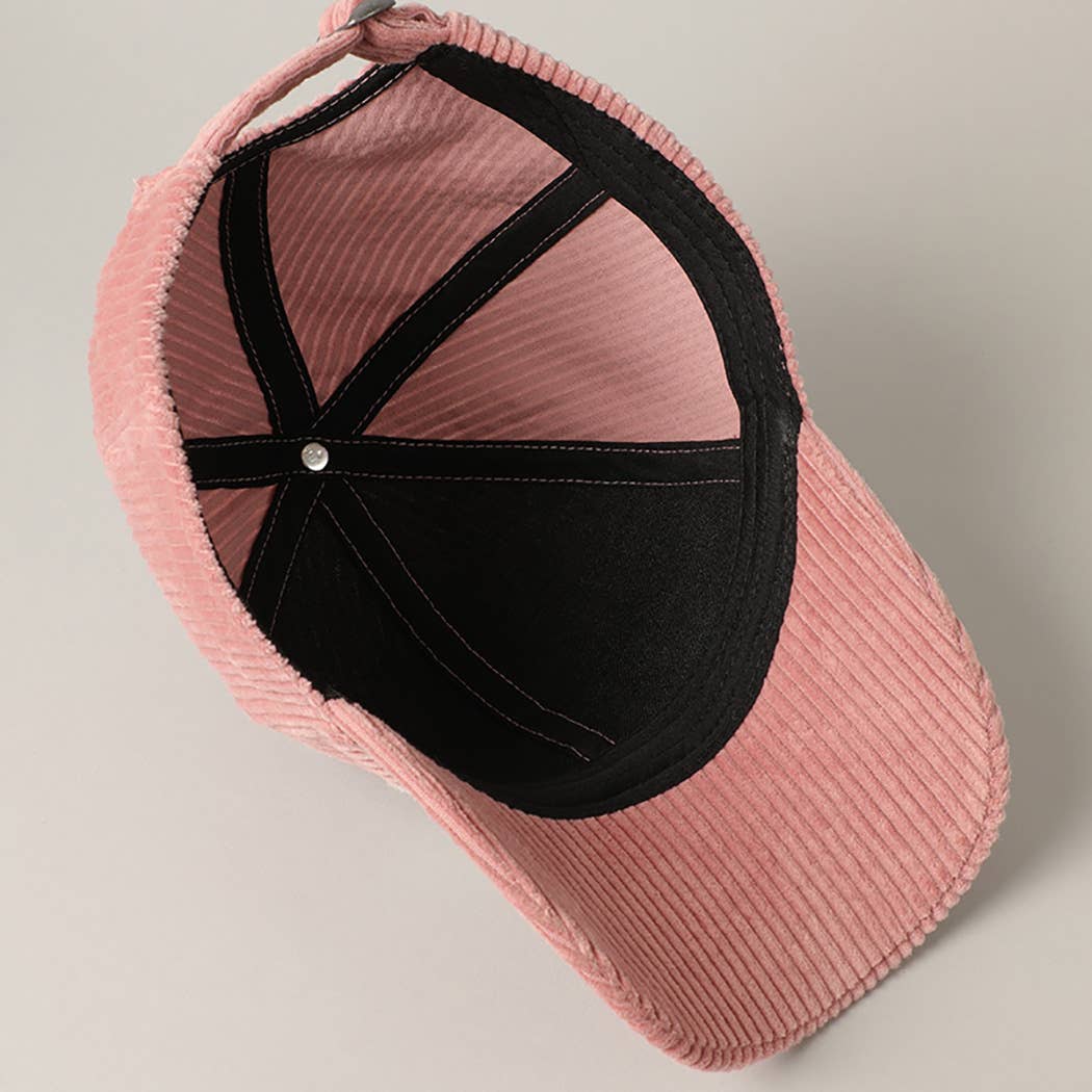 BLESSED Embroidered Corduroy Baseball Cap