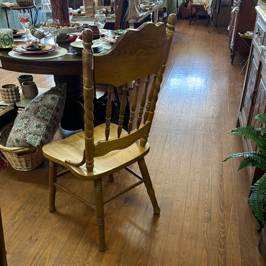 High-Back Wooden Chair