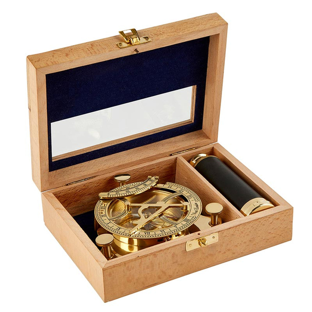 Explorer's Legacy: Vintage Brass Compass & Telescope Set