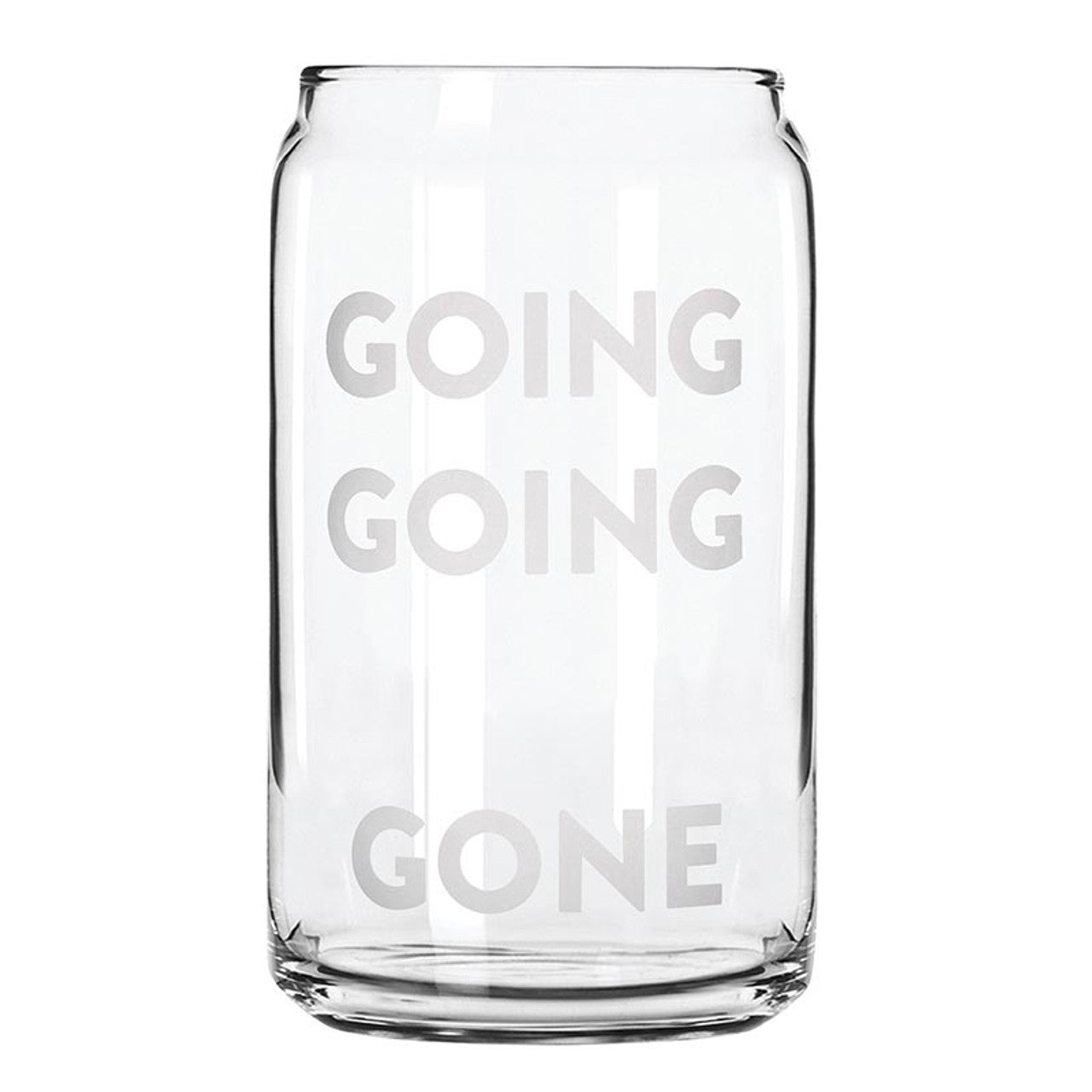 Going, Going, Gone Beercan Glass
