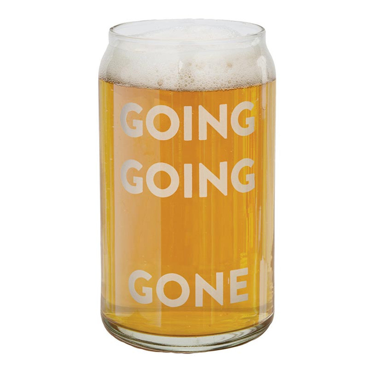 Going, Going, Gone Beercan Glass